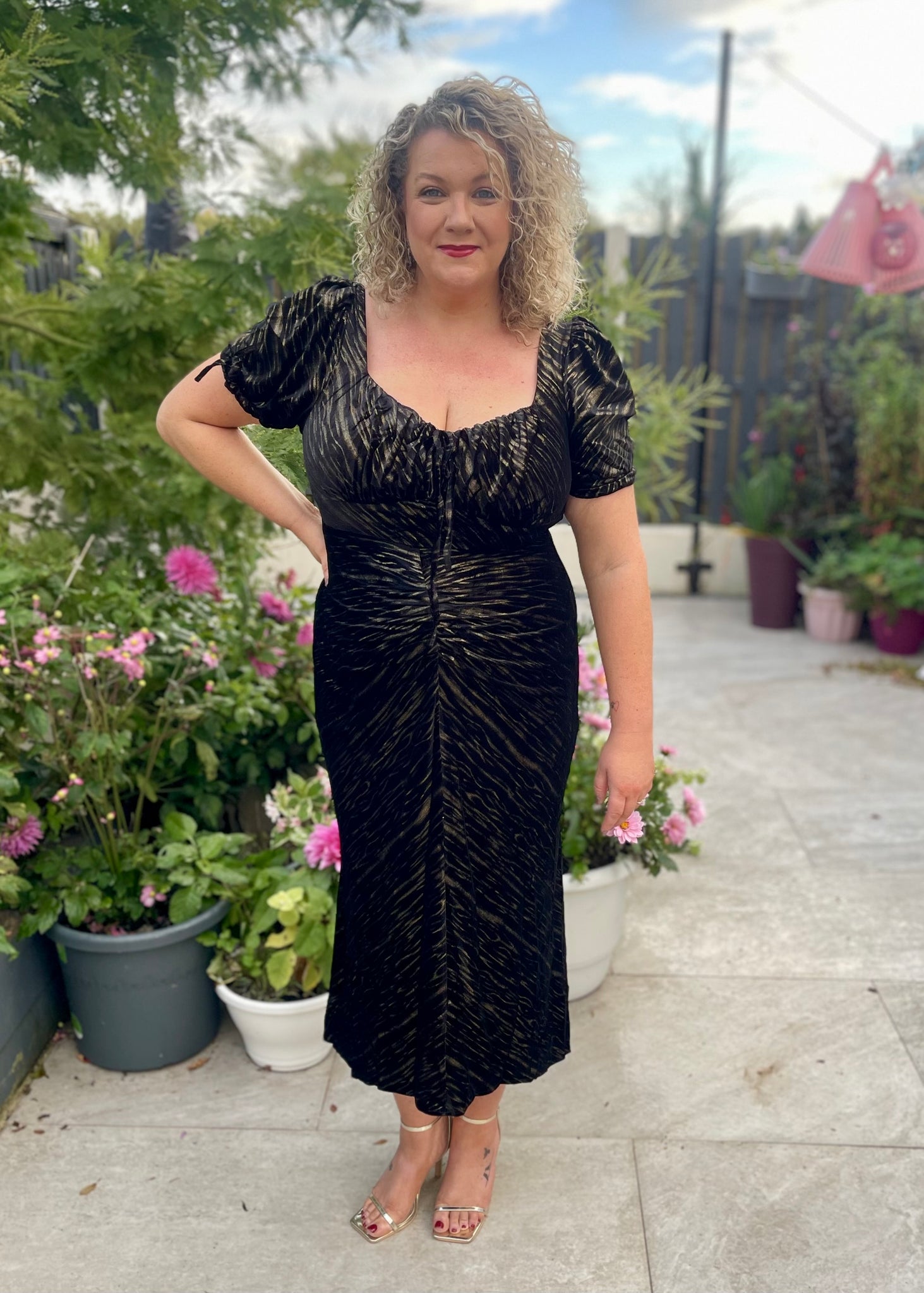 Maribel Midi Dress Black Velvet