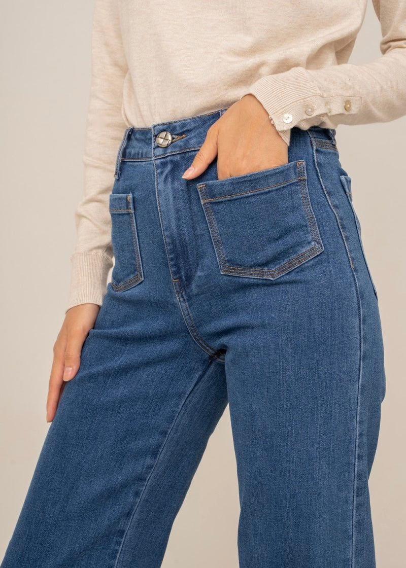 Kylie Wide Leg Denim Jean