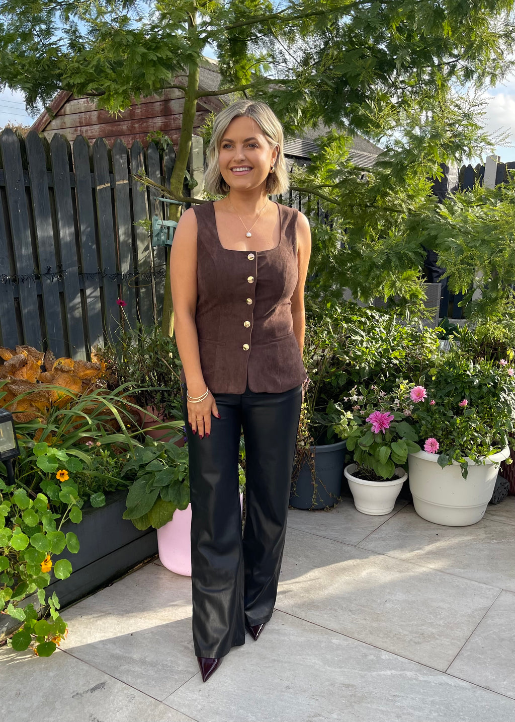 Nova Faux Leather Trousers Black