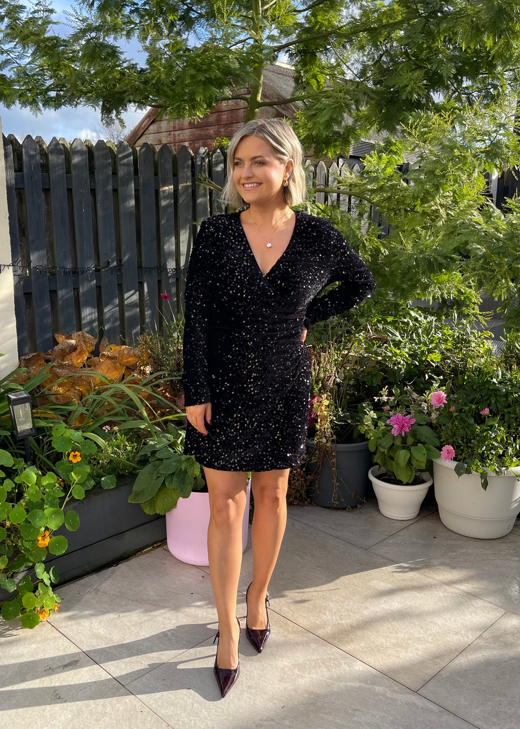 Lexi Sequin Mini Dress Black