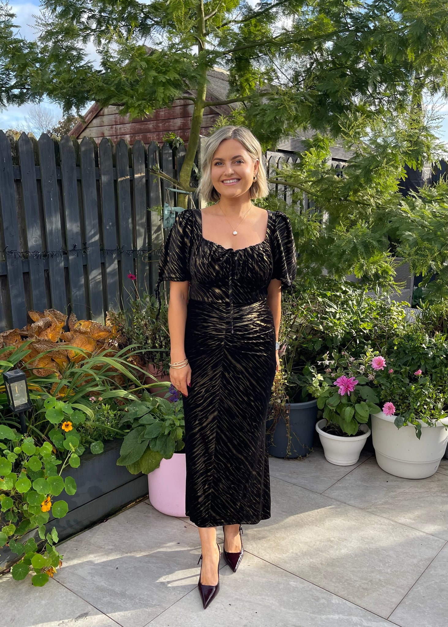 Maribel Midi Dress Black Velvet