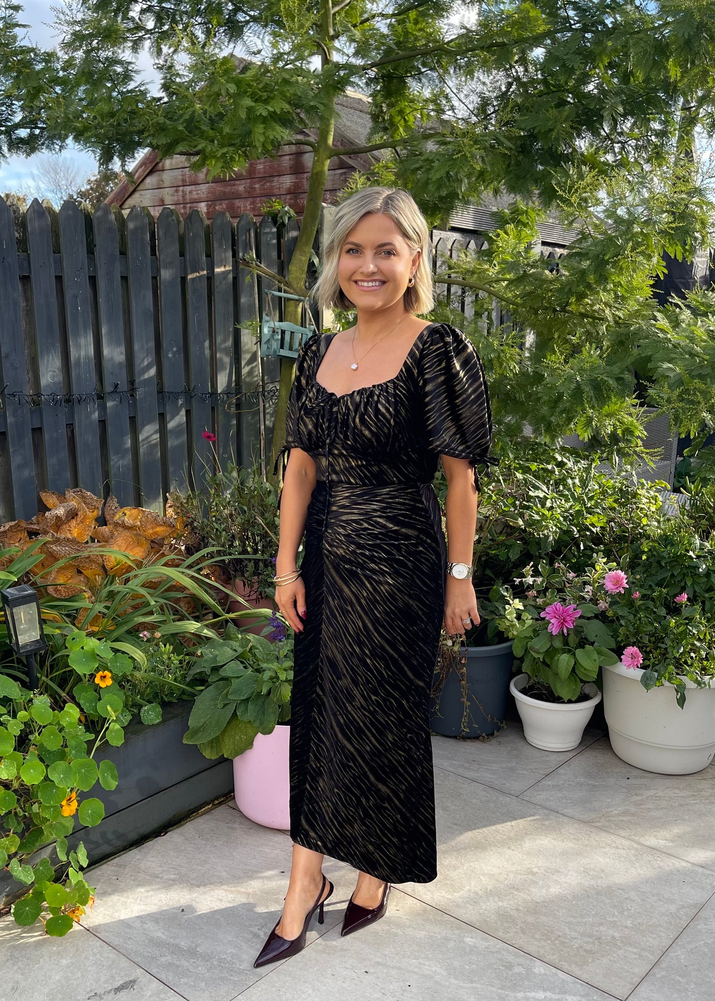 Maribel Midi Dress Black Velvet