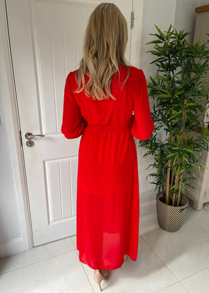 Arianna Midi Dress Red