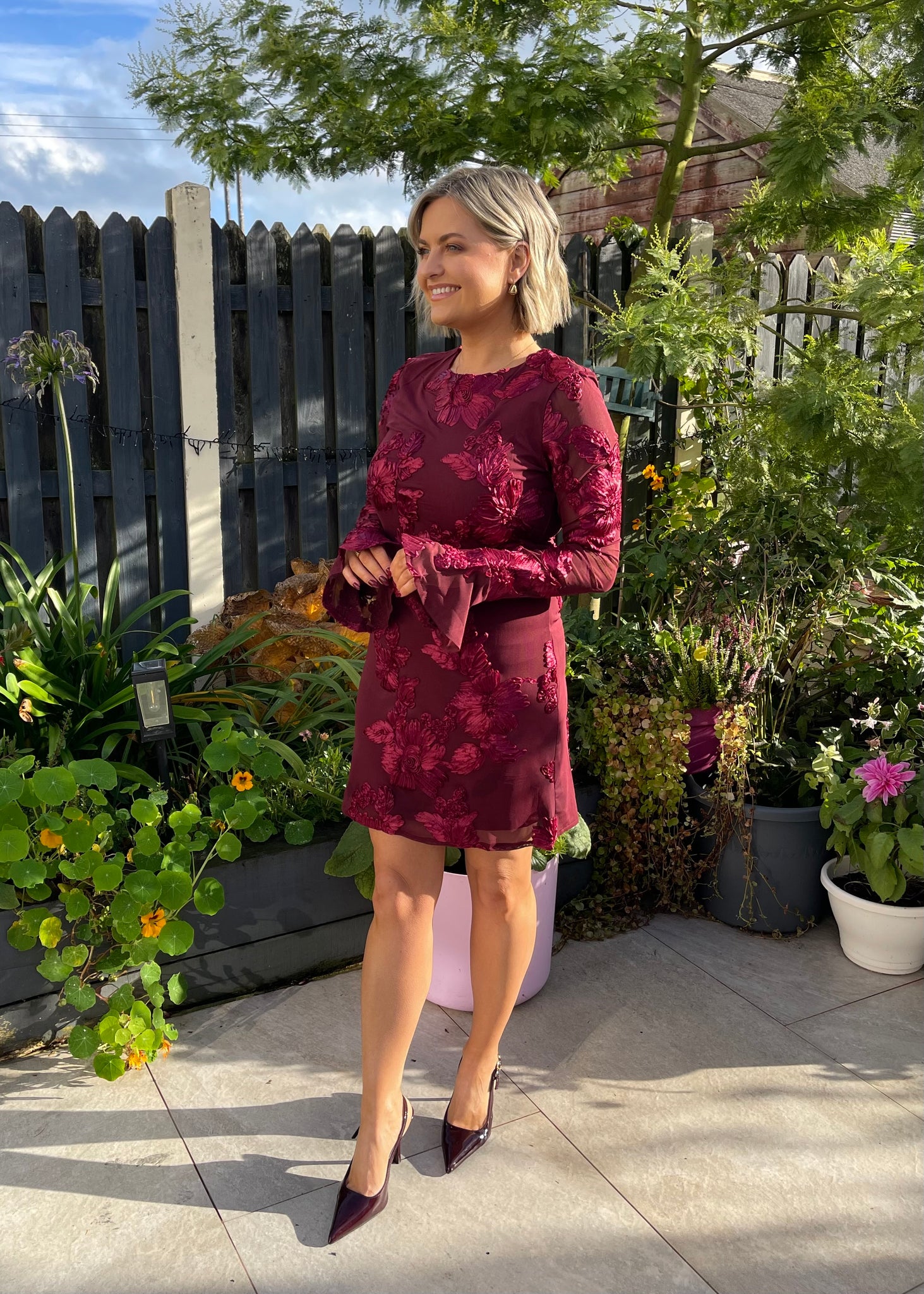 Bonnie Mini Dress Burgundy
