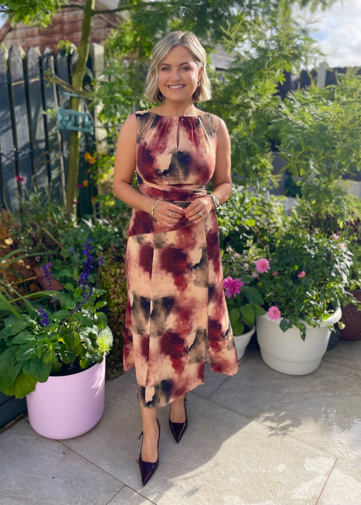 Maya Abstract Midi Dress