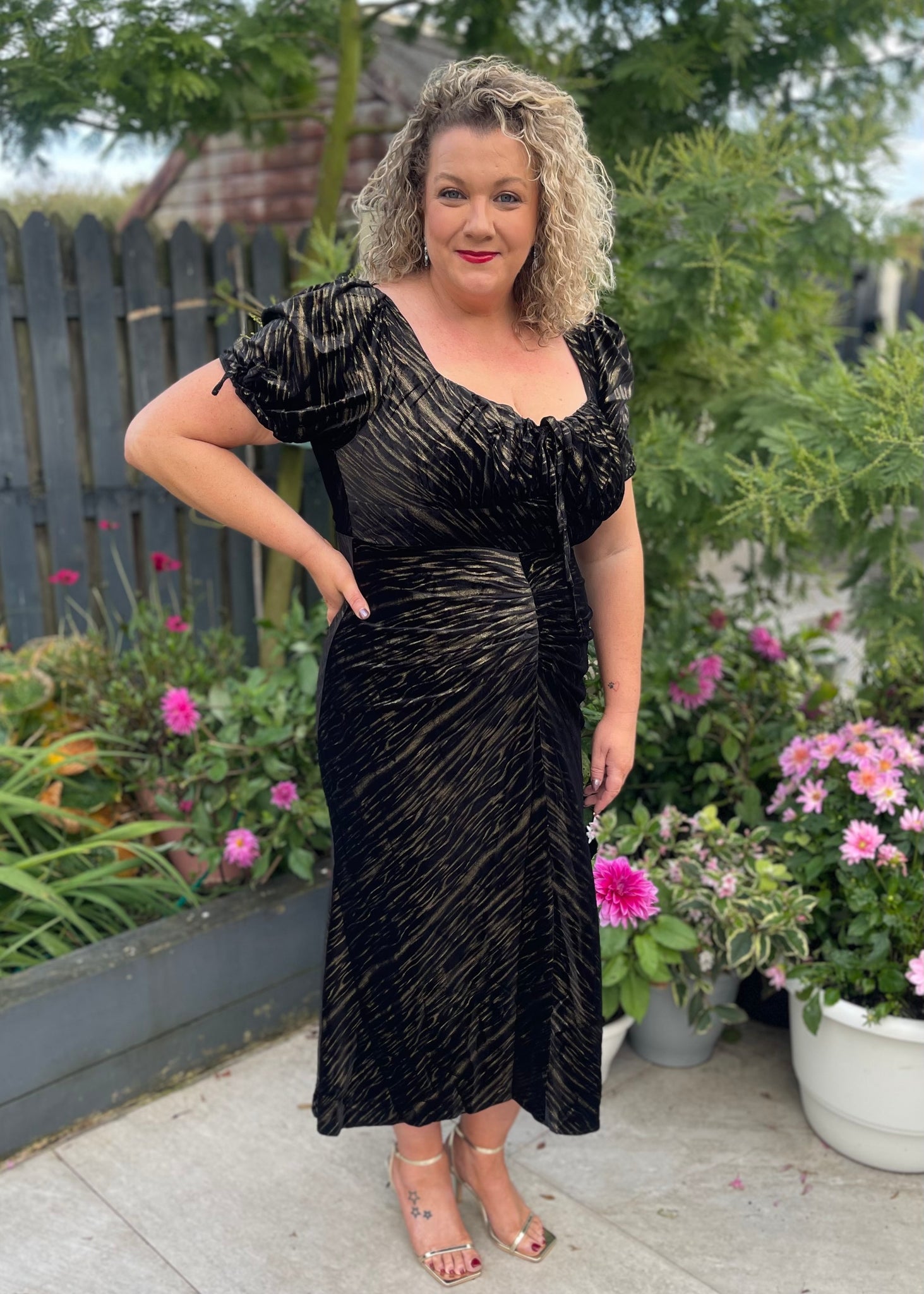 Maribel Midi Dress Black Velvet