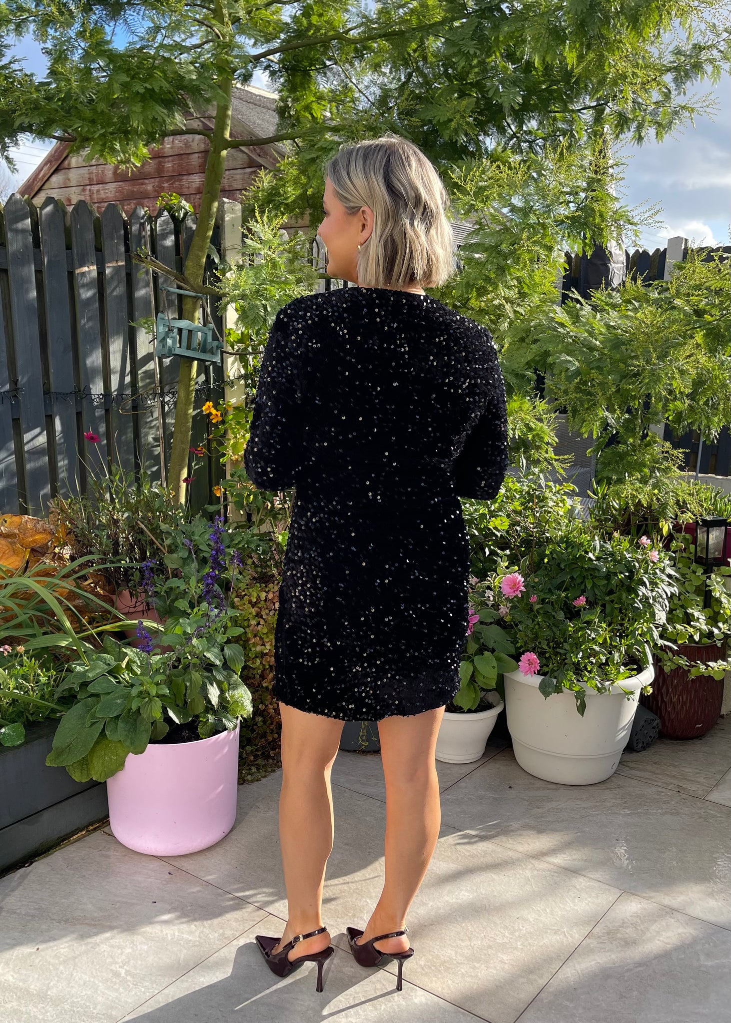 Lexi Sequin Mini Dress Black