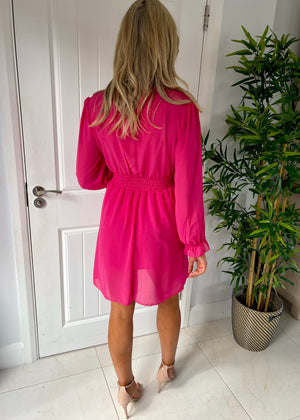 Ava Short Dress Hot Pink