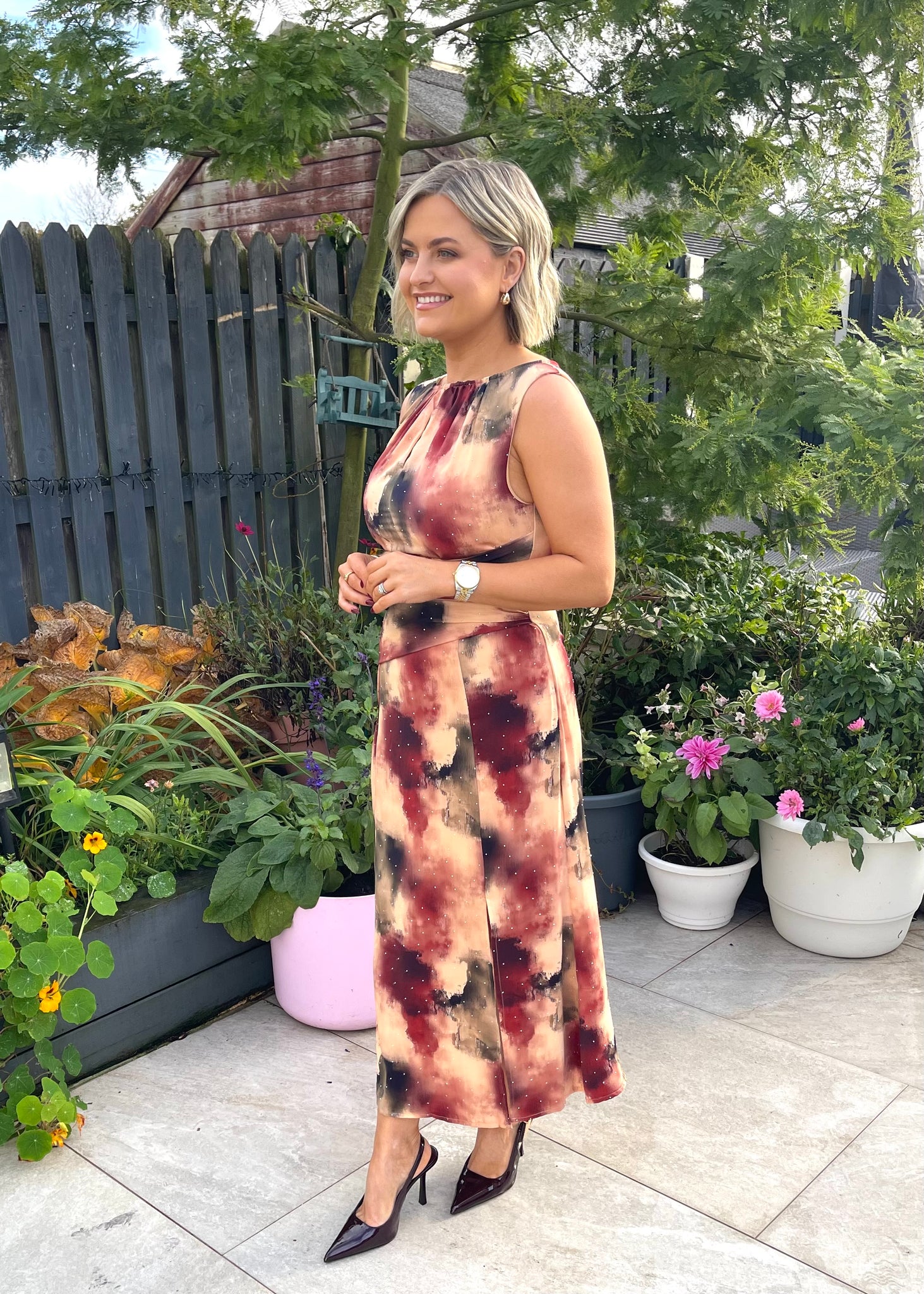 Maya Abstract Midi Dress