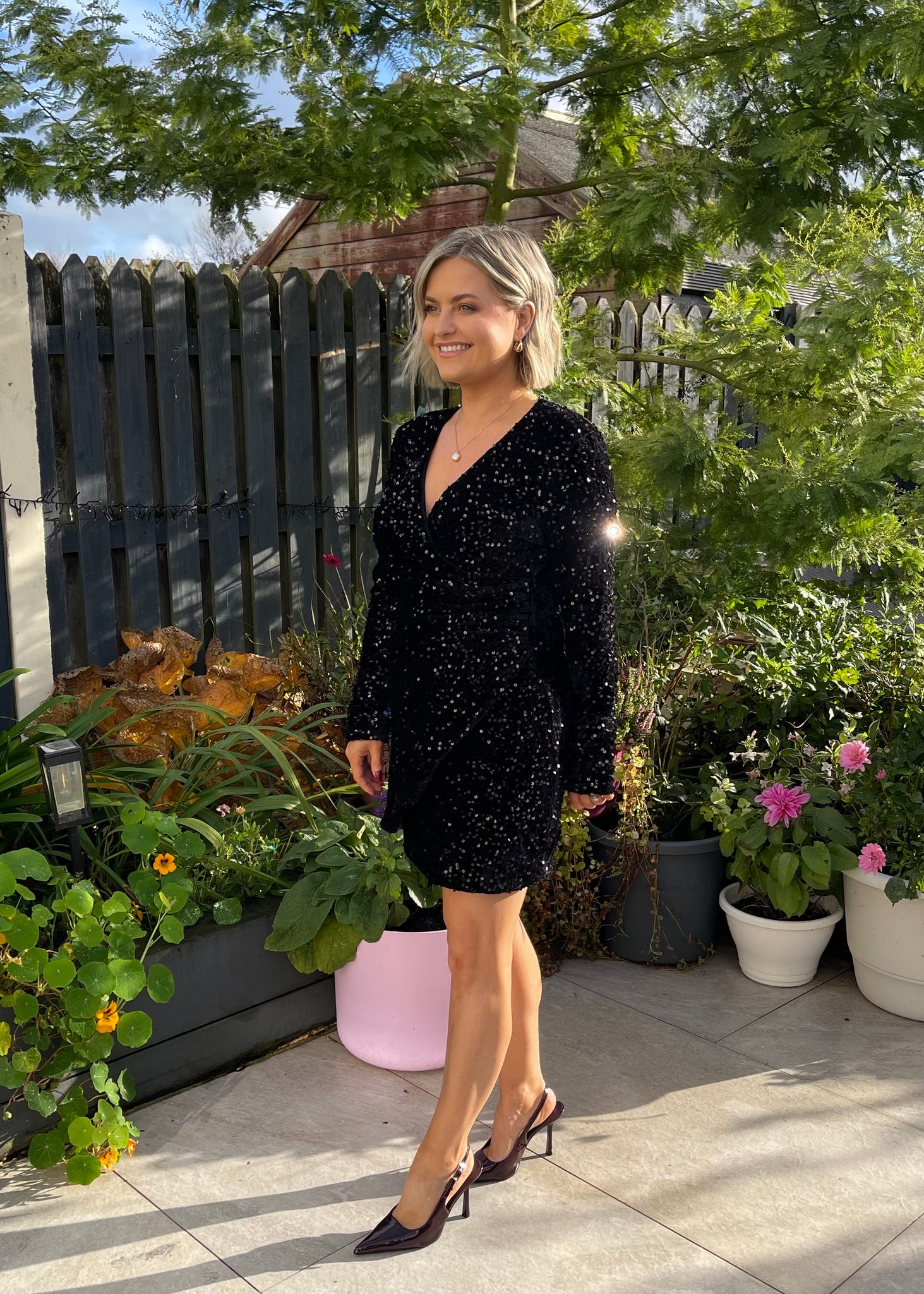 Lexi Sequin Mini Dress Black