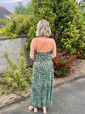 Lotti Leopard Print Dress Green