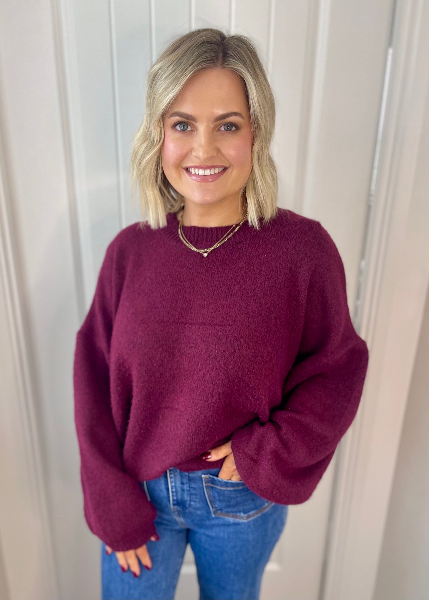 Ayda Knit Sweater Burgundy