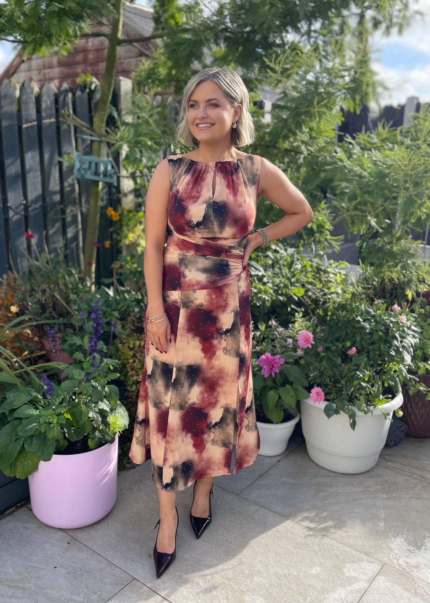 Maya Abstract Midi Dress