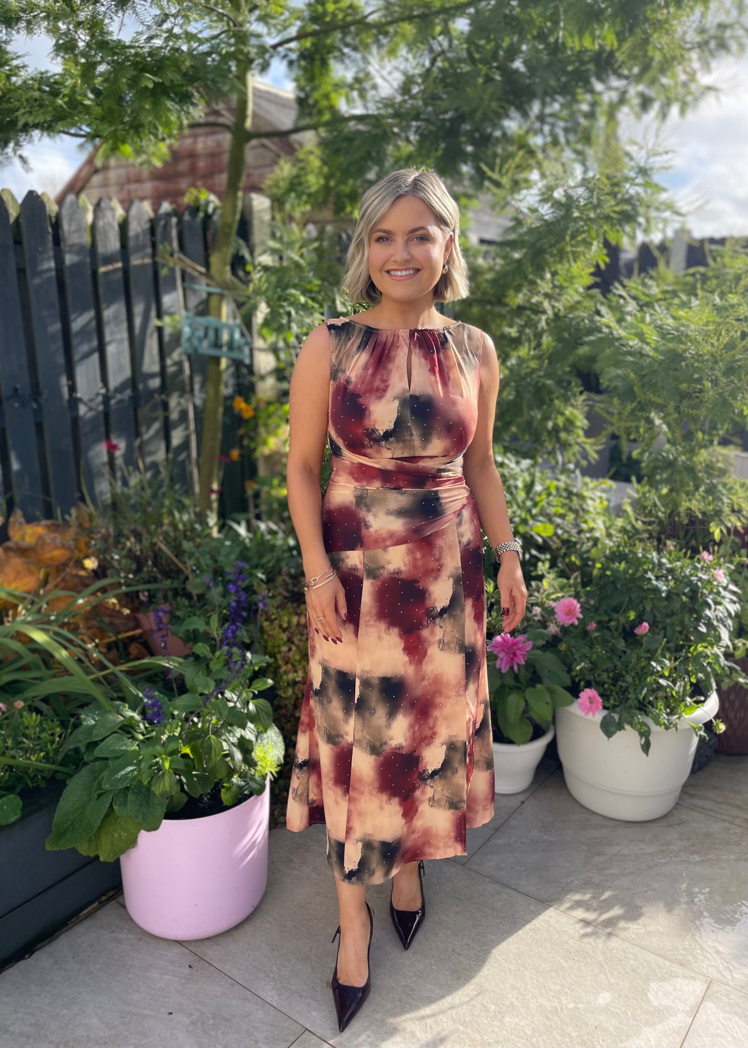 Maya Abstract Midi Dress