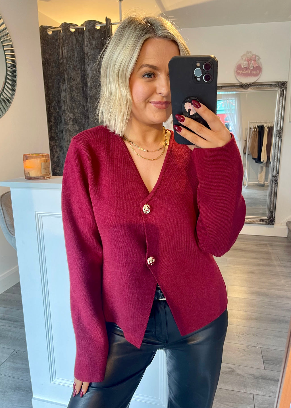 Ellie Cardigan Burgundy