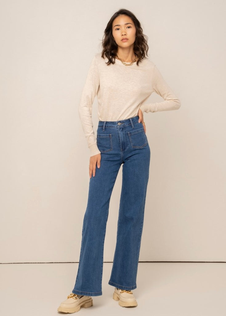 Kylie Wide Leg Denim Jean