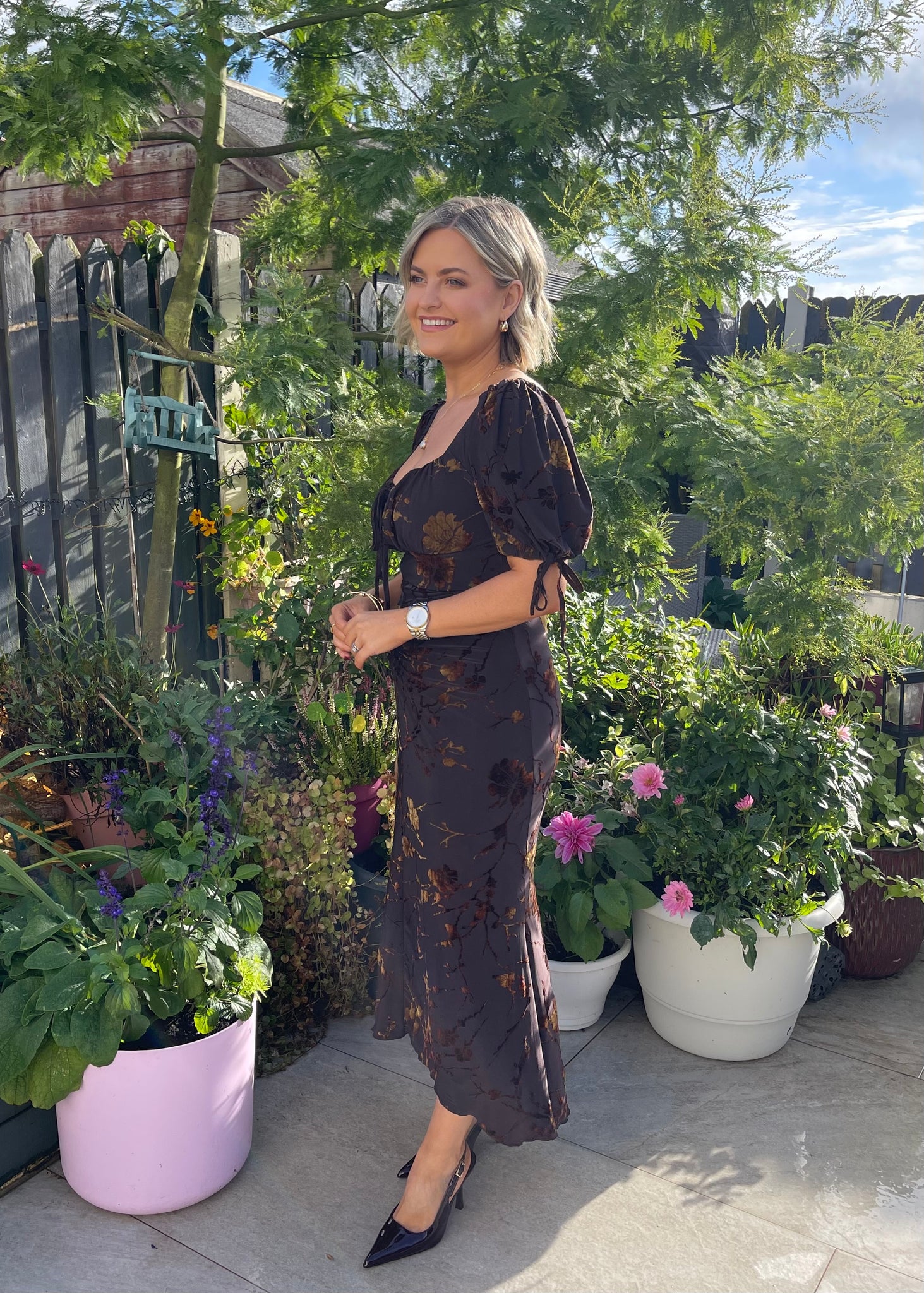 Maribel Midi Dress Brown