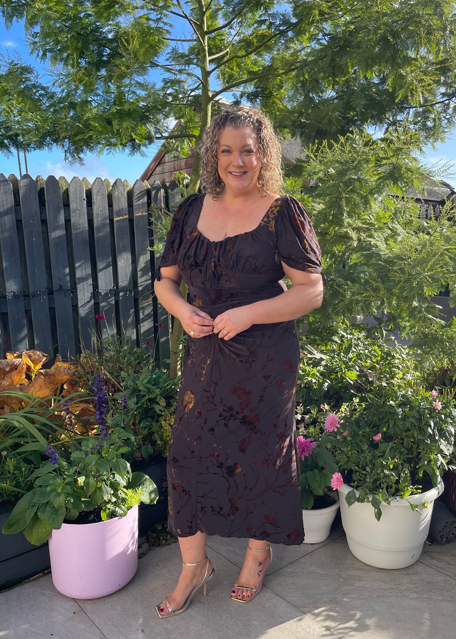 Maribel Midi Dress Brown