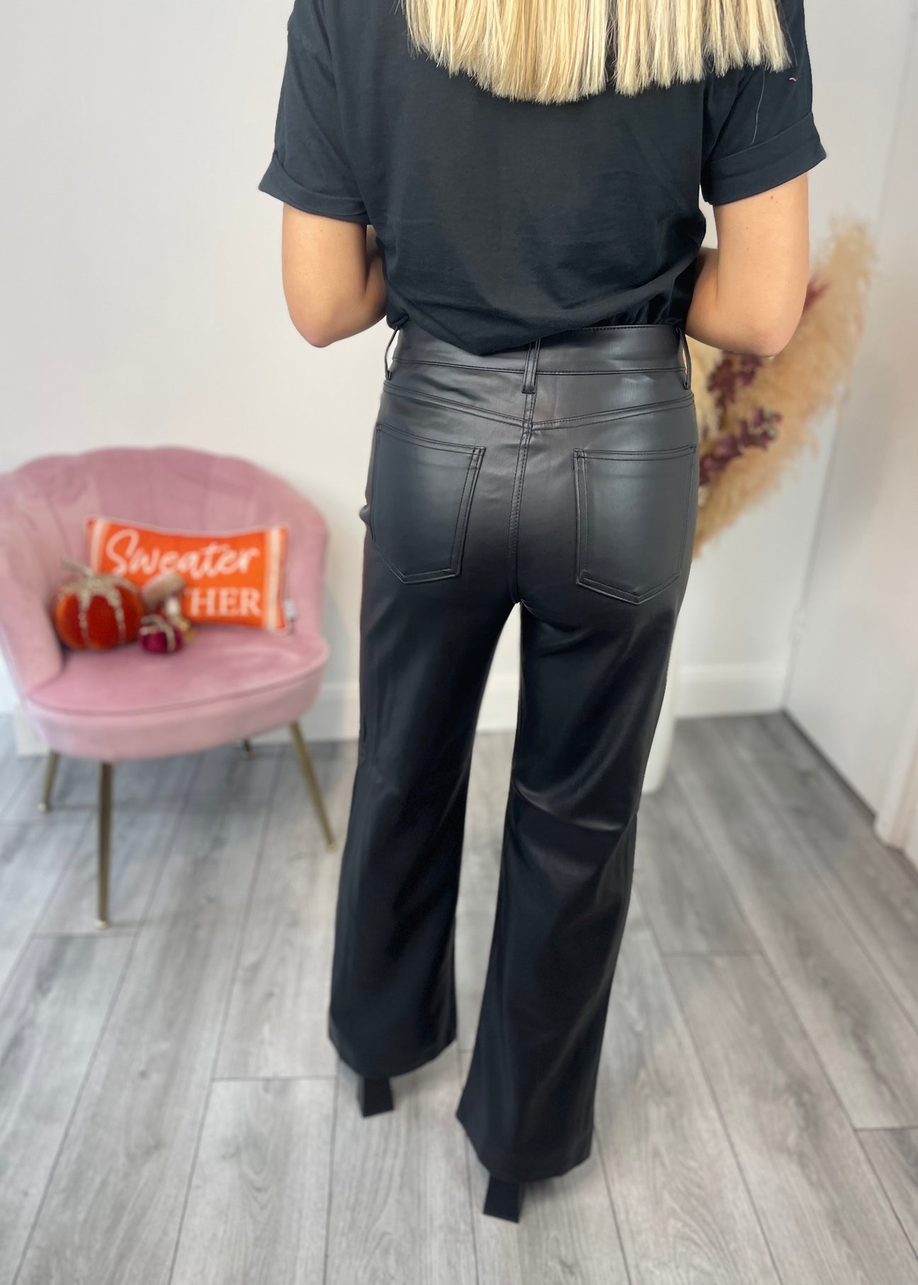 Alice Leather Straight Leg Trousers