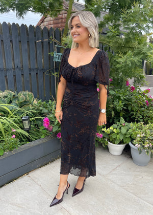 Maribel Midi Dress Brown