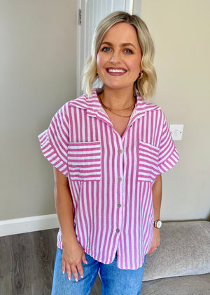 Vivienne Shirt Pink & White
