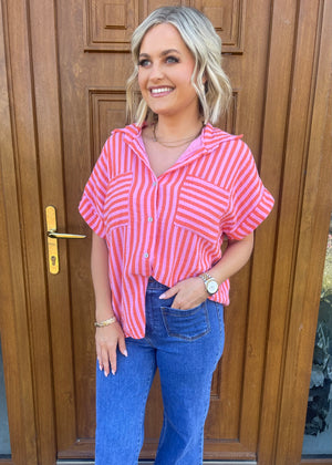 Vivienne Shirt Pink & Coral