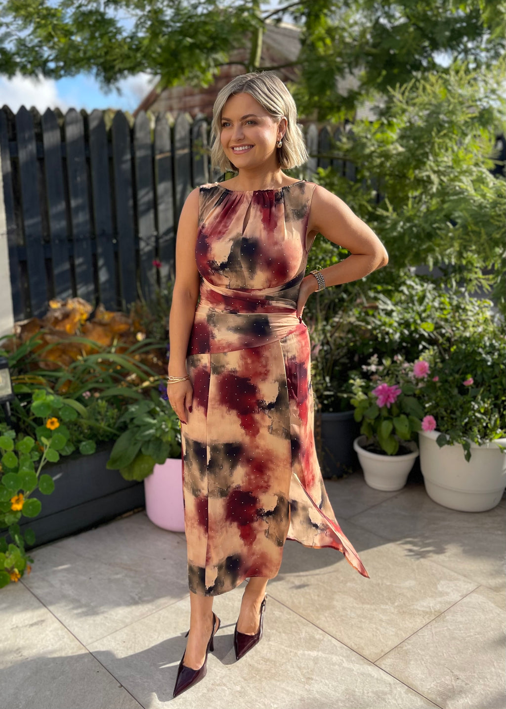 Maya Abstract Midi Dress