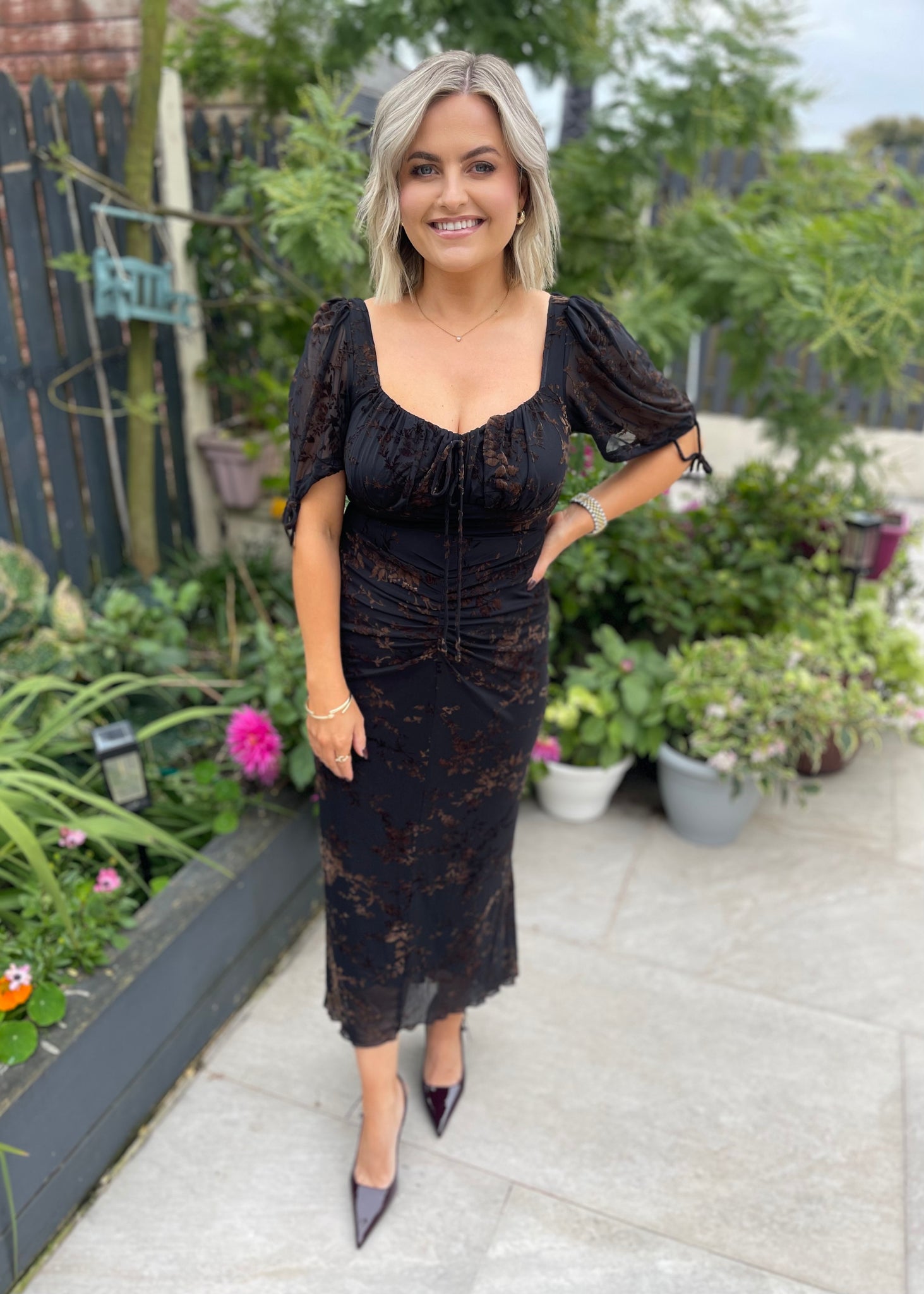 Maribel Midi Dress Brown