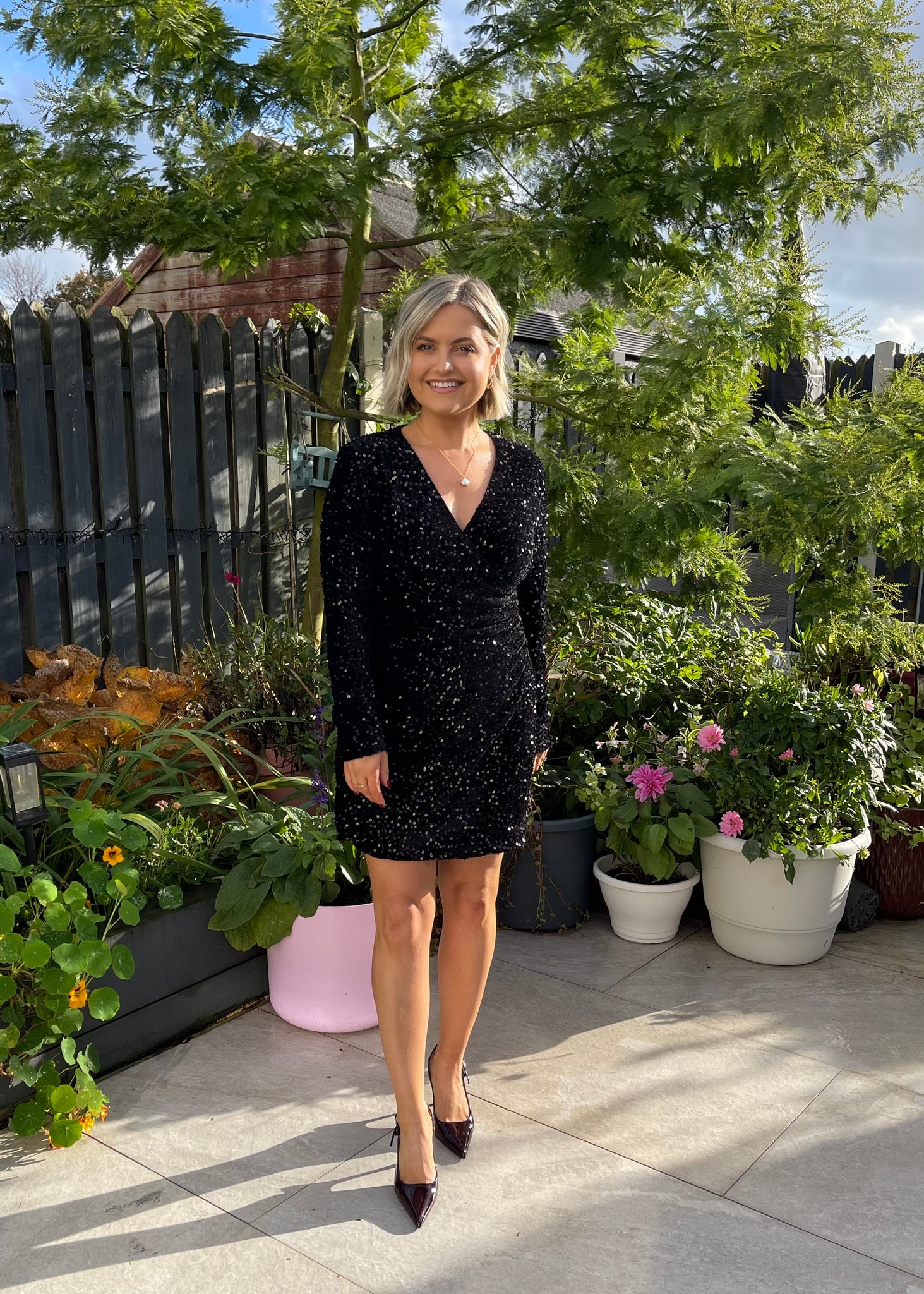 Lexi Sequin Mini Dress Black