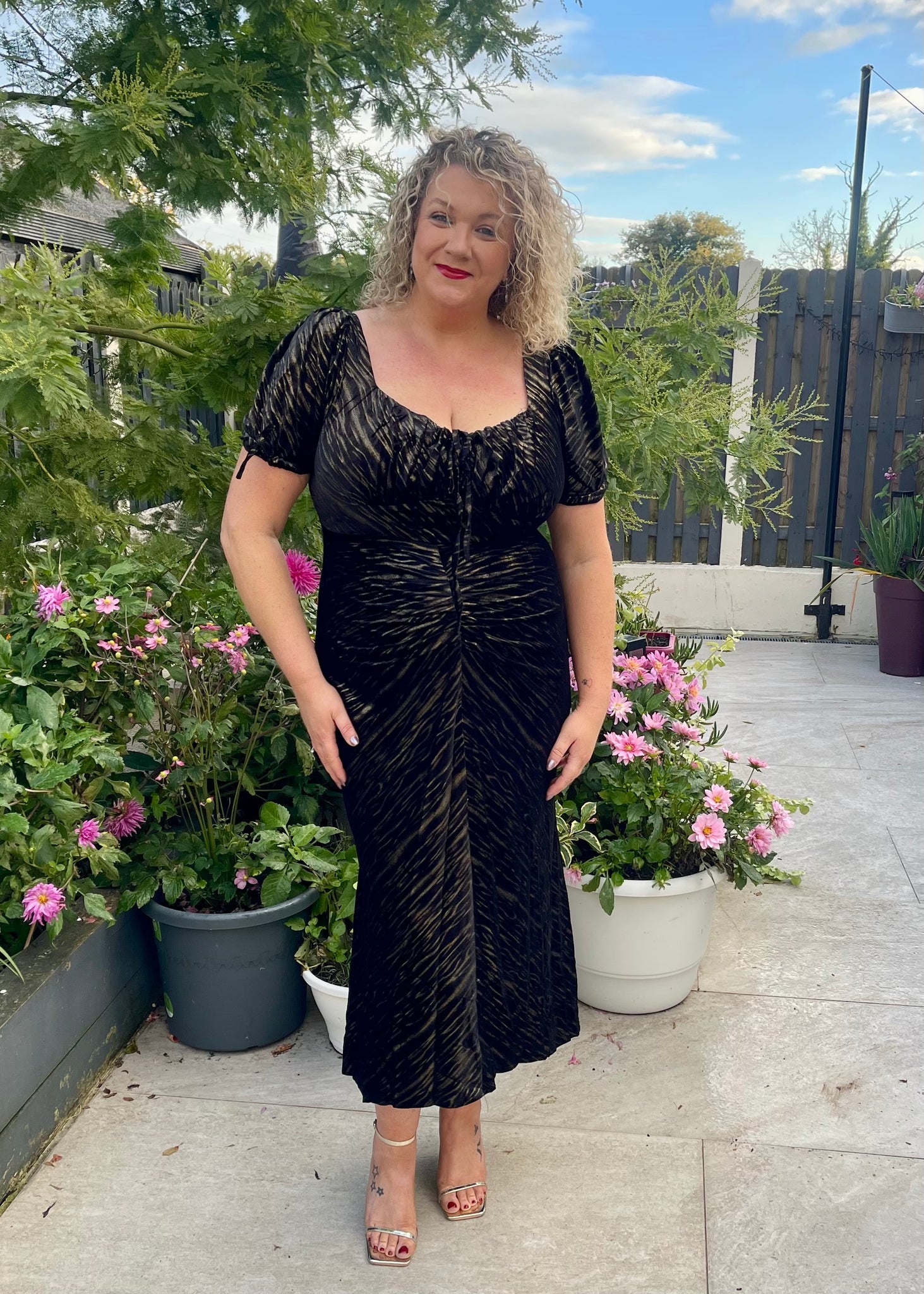 Maribel Midi Dress Black Velvet