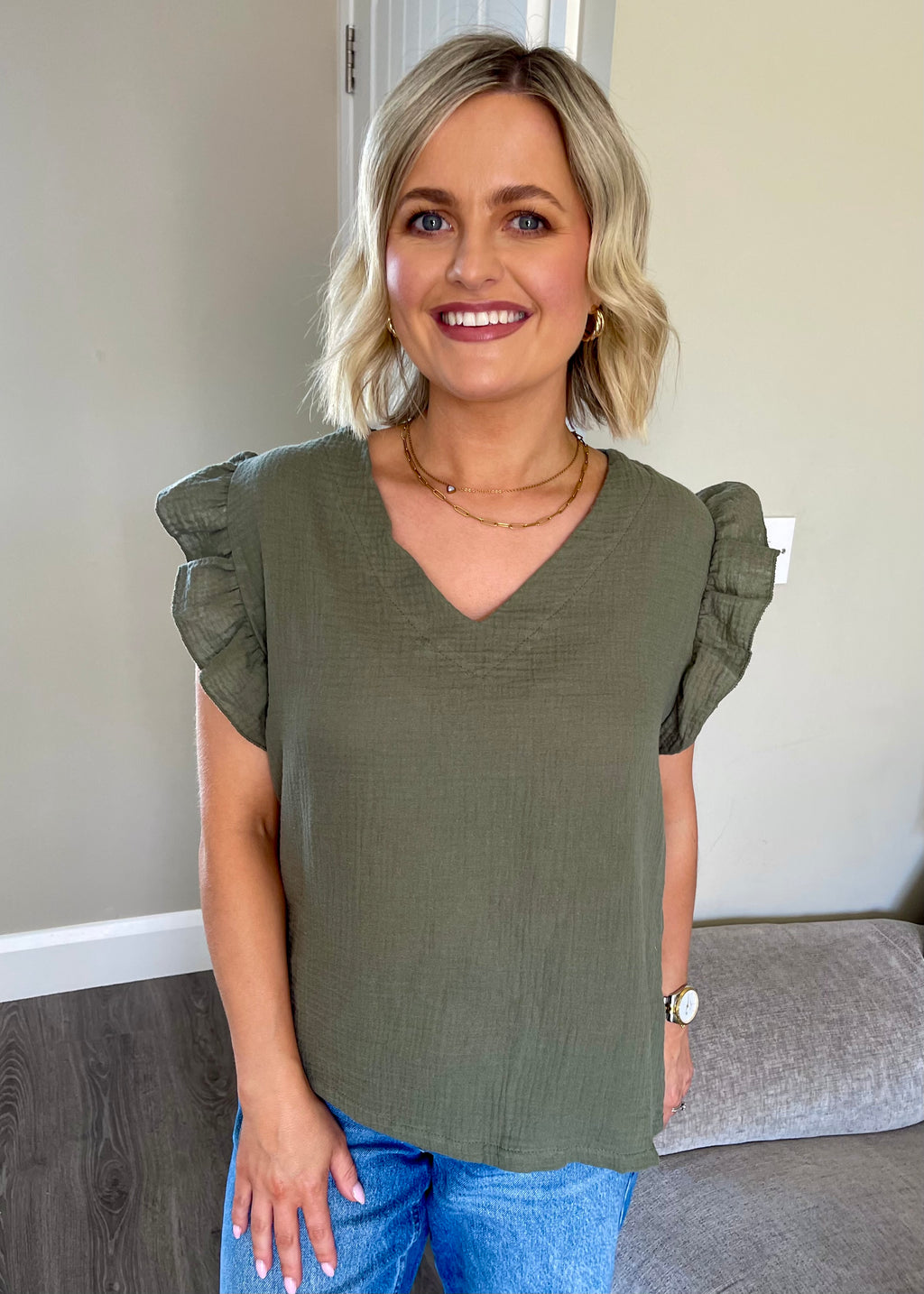 Chelsey Top Khaki