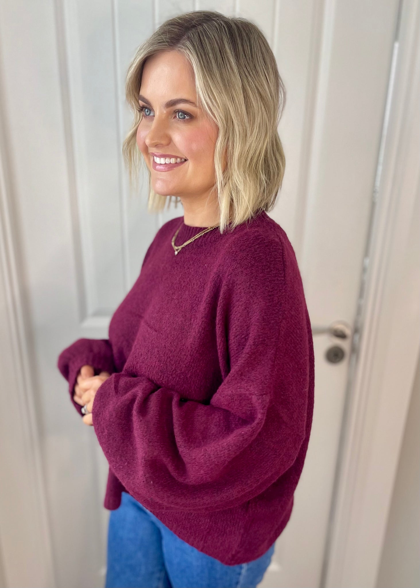 Ayda Knit Sweater Burgundy