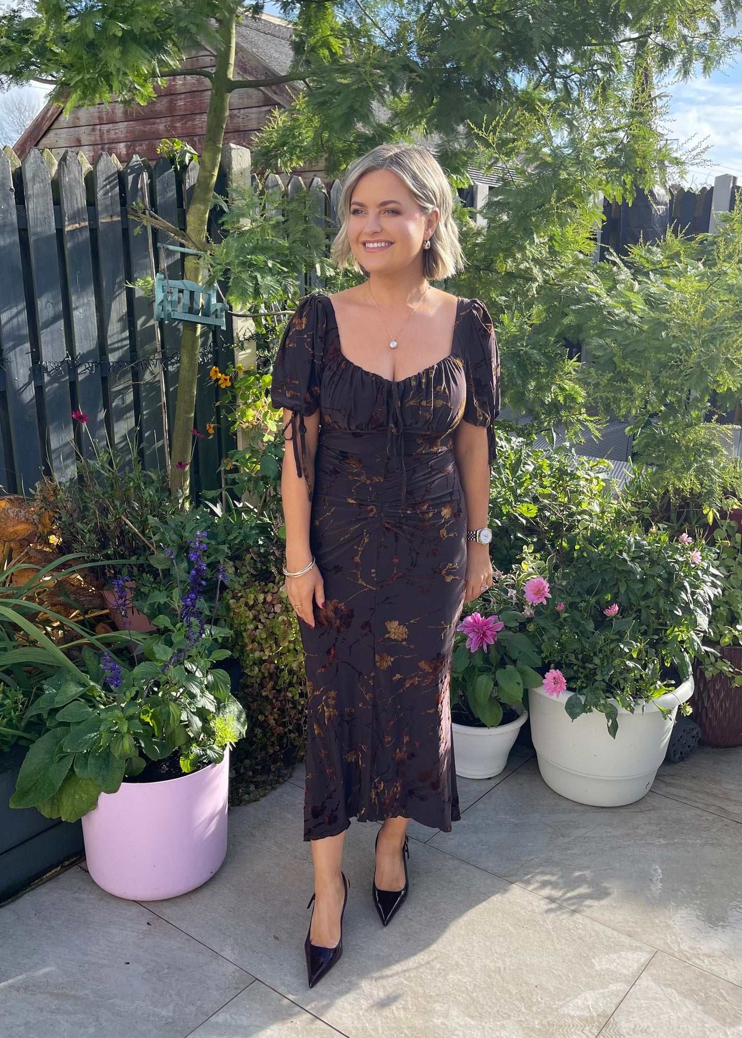 Maribel Midi Dress Brown