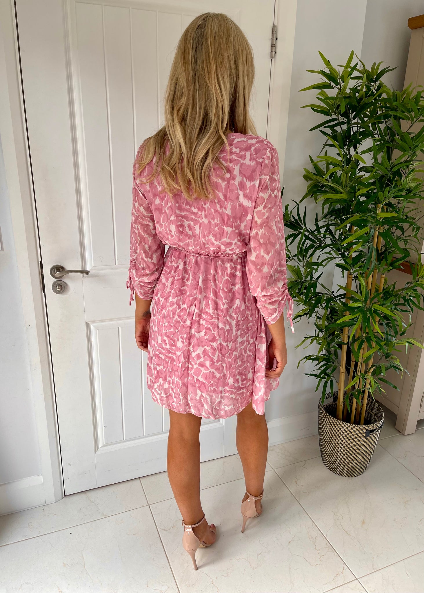 Kelly Short Print Dress Pink