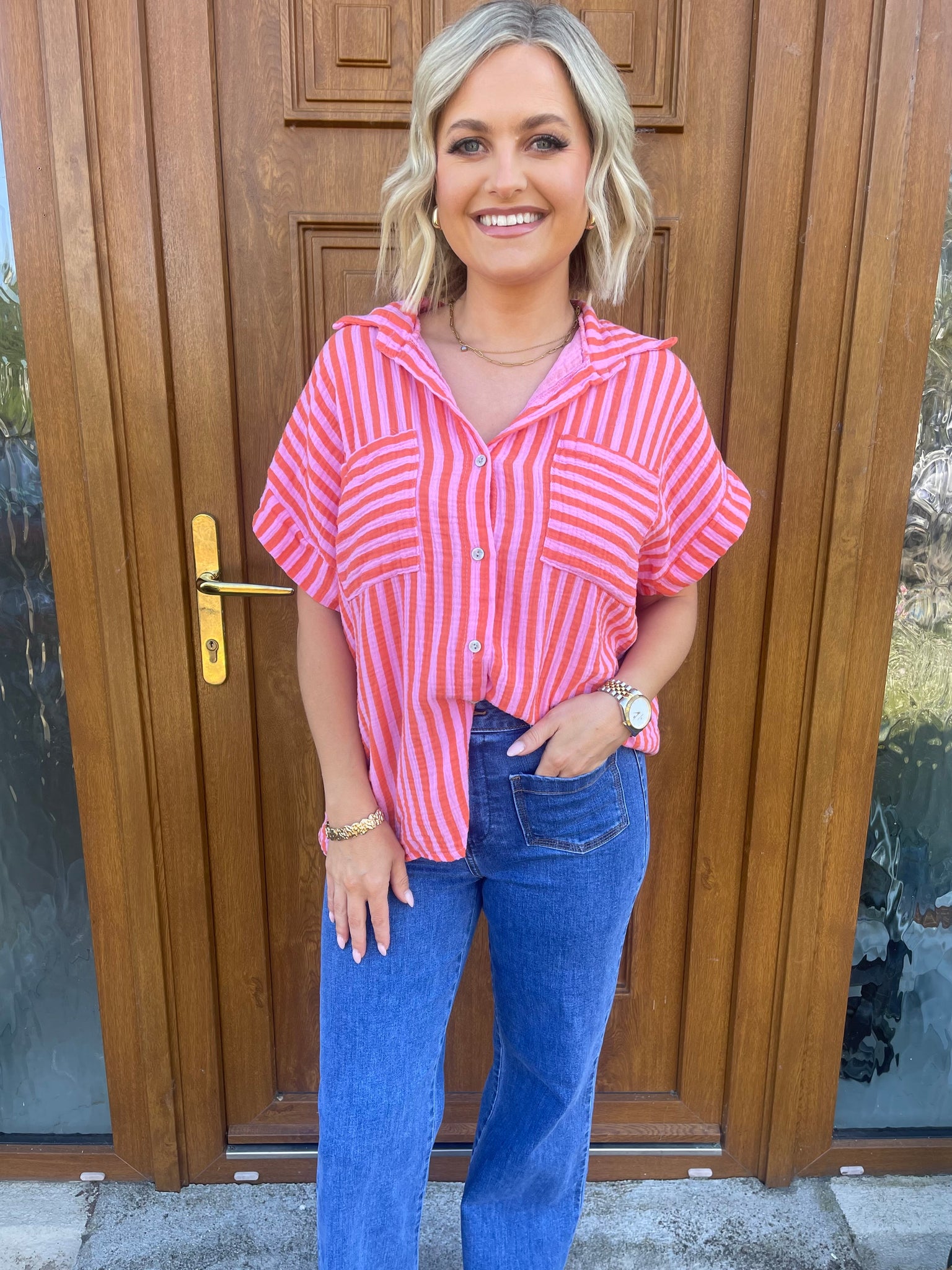 Vivienne Shirt Pink & Coral
