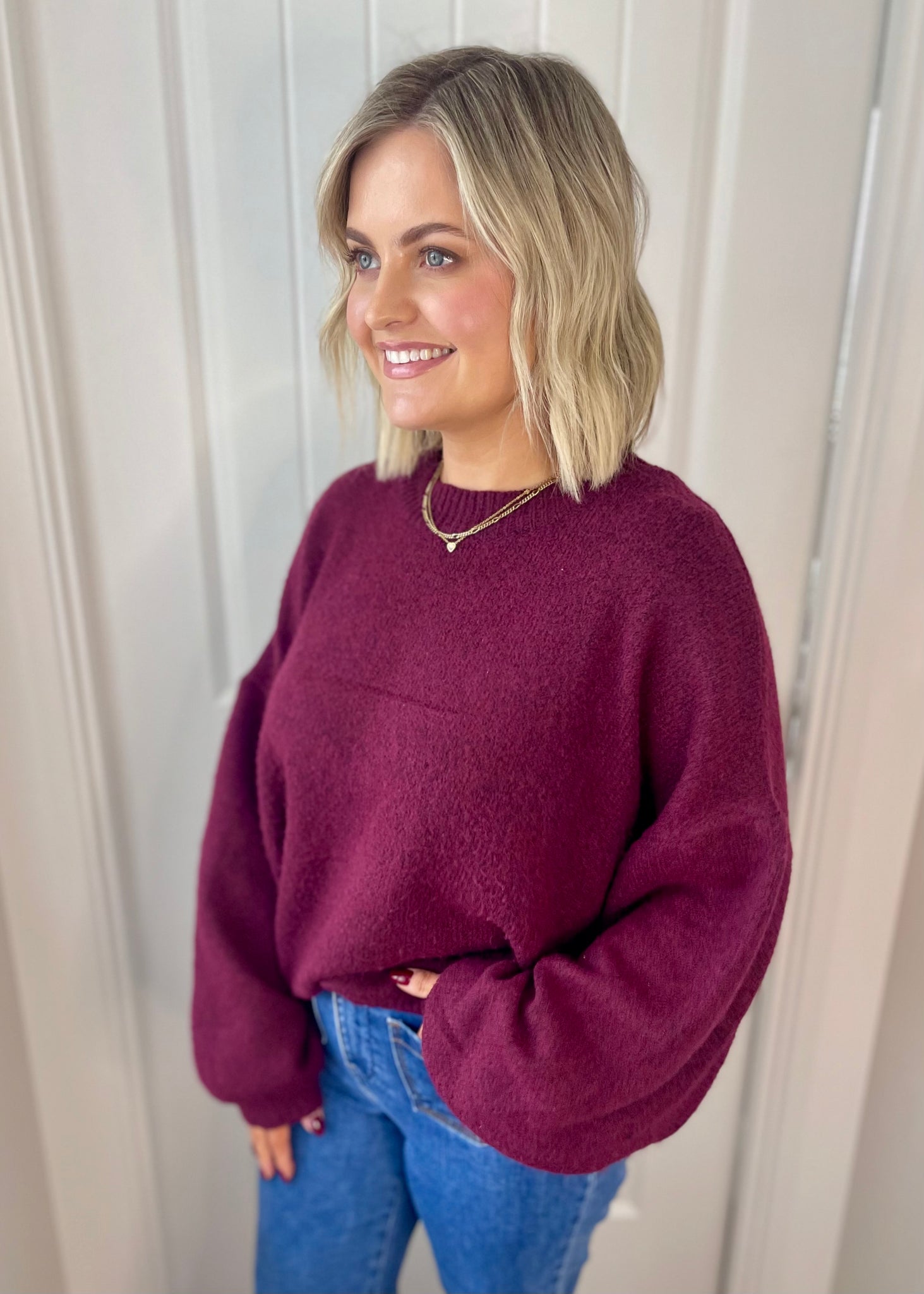 Ayda Knit Sweater Burgundy