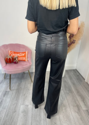 Leather Straight Leg Trousers